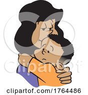 Cartoon Mother Comforting Her Son