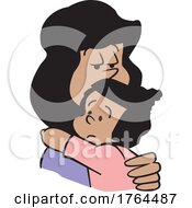 Cartoon Mother Comforting Her Daughter
