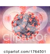 Poster, Art Print Of 3d Medical Background With Abstract Covid 19 Virus Cell With Faded Effect