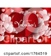 Poster, Art Print Of Happy Valentines Day Background With Hearts Design