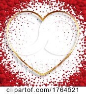 Poster, Art Print Of Valentines Day Background With Gold Metallic Heart
