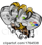 Poster, Art Print Of Ripping Gamer Claw Talon Video Game Controller