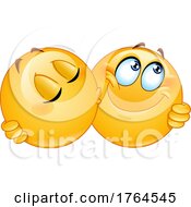 Cartoon Emoji Smiley Kissing Another On The Cheek
