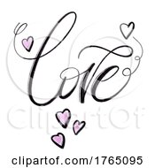 Poster, Art Print Of Hand Drawn Love Lettering For Valentines Day