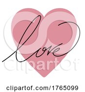 Valentines Day Background With Hand Drawn Love Lettering In Heart