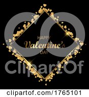 Poster, Art Print Of Black And Gold Valentines Day Background