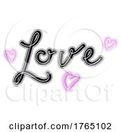 Poster, Art Print Of Decorative Hand Drawn Lettering For Valentines Day