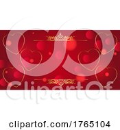 Poster, Art Print Of Red And Gold Valentines Day Banner