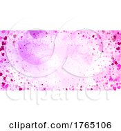 Poster, Art Print Of Watercolour Hearts Banner For Valentines Day