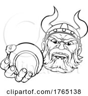 Viking Tennis Ball Sports Mascot Cartoon