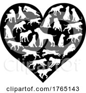 Poster, Art Print Of Dog Heart Silhouette Concept