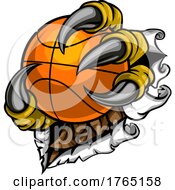 Poster, Art Print Of Tearing Ripping Claw Talon Holding Basketball Ball