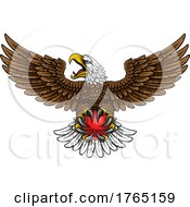 Poster, Art Print Of Bald Eagle Hawk Flying Cricket Ball Claw Mascot
