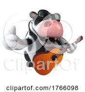 3d Holstein Cow On A White Background