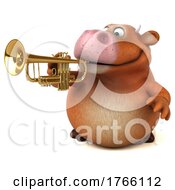 3d Brown Cow On A White Background