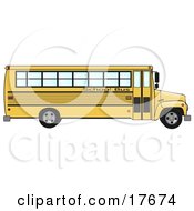 Poster, Art Print Of The Side Of An Empty Yellow School Bus
