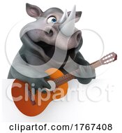 3d Rhinoceros On A White Background