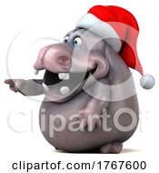 3d Hippo On A White Background