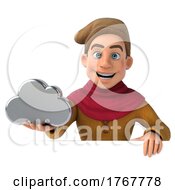 3d Medieval Man On A White Background by Julos