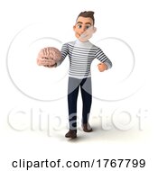 3d Breton Man On A White Background by Julos