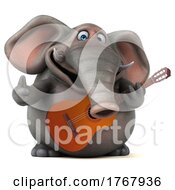 3d Elephant On A White Background