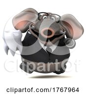 3d Business Elephant On A White Background