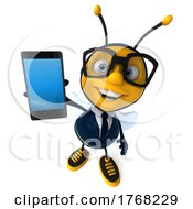 3d Business Bee Character On A White Background