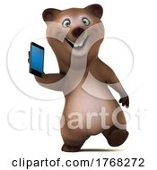 3d Brown Bear On A White Background
