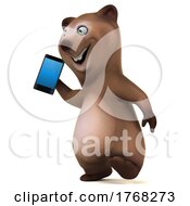 3d Brown Bear On A White Background
