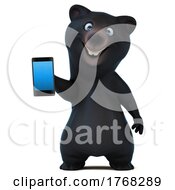 3d Black Bear On A White Background