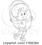 Poster, Art Print Of Black And White Boy Exercising With A Hula Hoop