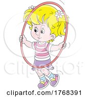 Poster, Art Print Of Girl Playing With A Hula Hoop