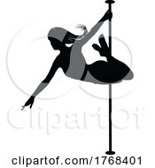 Poster, Art Print Of Pole Dancing Woman Silhouette