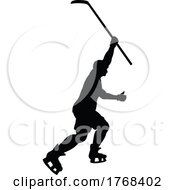 Poster, Art Print Of Silhouette Ice Hockey Player