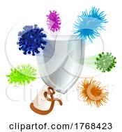 Poster, Art Print Of Bacteria Virus Shield Cells Medical Concept