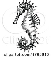 Poster, Art Print Of Sketched Seahorse