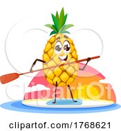 Poster, Art Print Of Paddle Boarding Pineapple