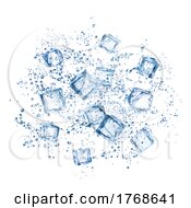Poster, Art Print Of Splash Of Water And Ice