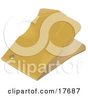 Poster, Art Print Of Blank Yellow Sales Tag With Wrinkles And A Punch Hole