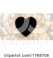 Poster, Art Print Of Valentines Day Banner With Gold And Black Heart