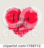 Grunge Style Design For Valentines Day Card