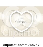 Poster, Art Print Of Valentines Day Background With Gold Bokeh Lights Design