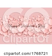 Poster, Art Print Of Valentines Day Background With Pink Hearts