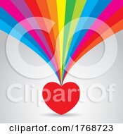 Valentines Day Background With Rainbow Burst Design