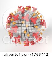 3D Background With Stylised Covid 19 Virus Cell