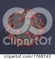 Poster, Art Print Of 3d Background With Stylised Covid 19 Virus Cell
