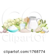 Poster, Art Print Of White Colored Foods