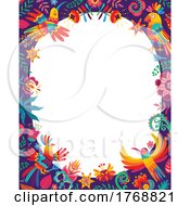 Poster, Art Print Of Mexican Floral Bird Border