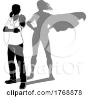 Doctor Nurse Woman Scrubs Super Hero Silhouette