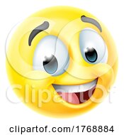 Poster, Art Print Of Happy Smiling Cartoon Emoji Emoticon Face Icon